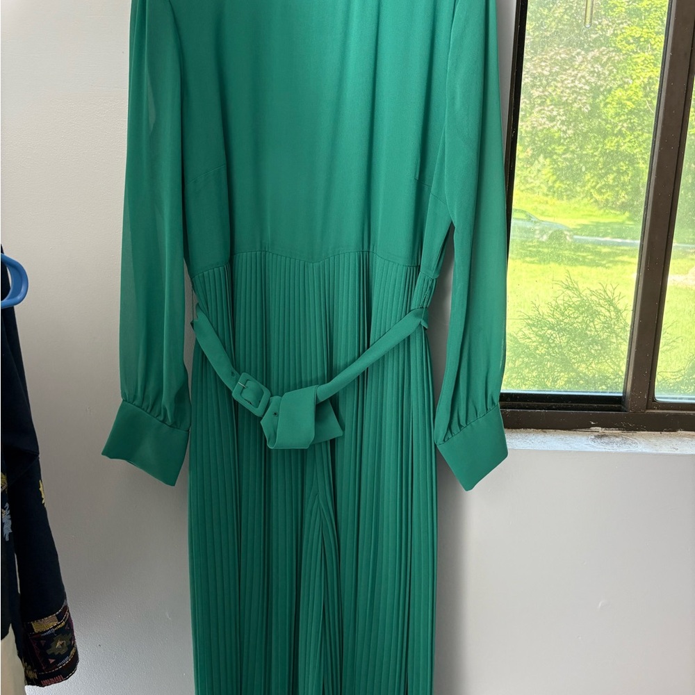 Zara Green Long-Sleeve Jumpsuit